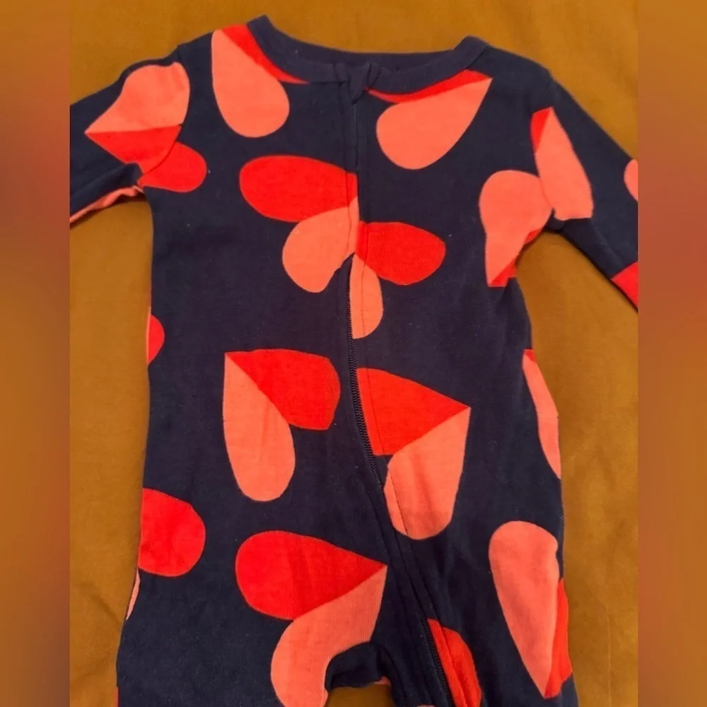 Kids One Piece with Red and Navy hearts Design